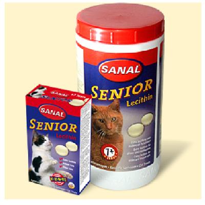 Санал вит. минер. лакомство Senior Lecithin 60г, с лицетином д/кошек, 100таб