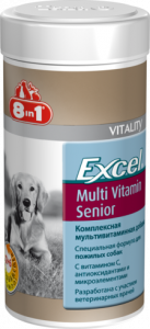 Витамины (8in1) Excel Multi Vitamin Senior 70таб, для пожилых собак, 150гр