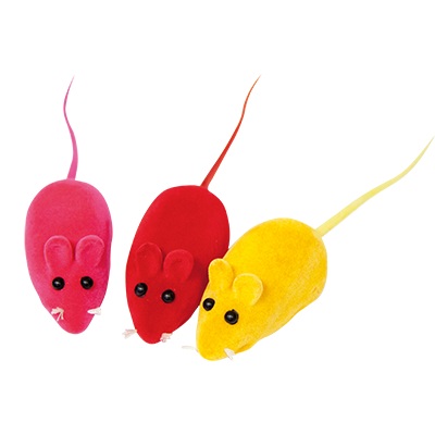 Игрушка (Зооник) "Мышь" велюр.c пищиком, 6см, 10шт