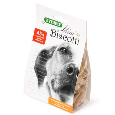 ТитБит печенье Бискотти-мини с курицей и зеленью д/собак, 200г