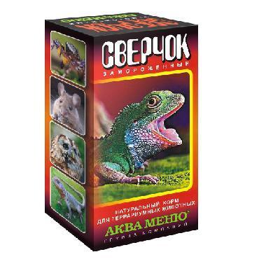 Аква Меню Сверчок 50шт, 0,015-0,02кг свежемороженный корм для рептилий (коробка)