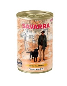 Savarra Adult Dog 0,395кг консервы индейка и рис для собак
