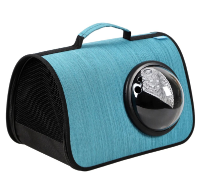 Сумка-переноска (Rich Breed) MYJET иллюминатор/сетка размер L 46*27*28 голубой