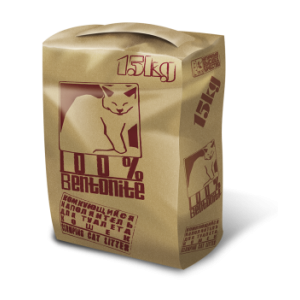 Наполнитель (No name) 15кг комкующийся, для кошек (бумажный крафт-пакет) 