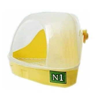 Туалет (№1) пластиковый, желтый 32*23,5*22см для кролика