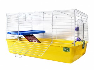 Клетка (№1) двухэтажная укомплектованная, боковая дверь, 69*45*43см голубая, универсальная для кролика и шиншилл Клетка (№1) двухэтажная укомплектованная, боковая дверь, 69*45*43см голубая, универсальная для кролика и шиншилл