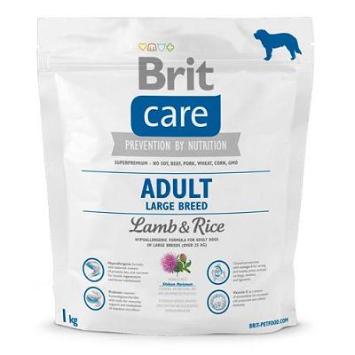 Brit Care Dog 1кг adult large breed с ягненком сухой корм для собак крупных пород (132714)