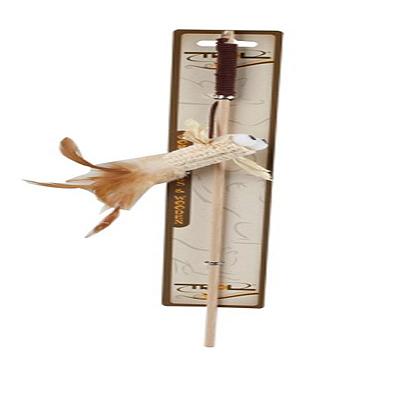 Дразнилка (Triol) EC-15 ЭКО Птичка из кукурузы, перьев и дерева для кошек, 40/18*6см