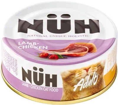 Нюх (NUH) 0,1кг ягненок и цыплёнок беззерновой влажный для взрослых кошек