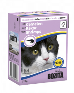 Бозита 370г мясные кусочки в соусе с креветками консервы д/кошек (Tetra Pak) (049353)