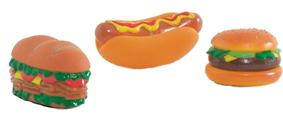 Игрушка Бизтис (Beeztees) 620317 Сэндвич, гамбургер, хотдог, винил в ассорт. 11см д/собак