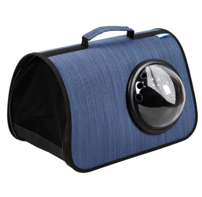 Сумка-переноска (Rich Breed) MYJET иллюминатор/сетка размер L 46*27*28 синий