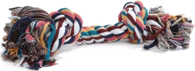 Игрушка Бизтис (Beeztees) 640930 Канат с 2-мя узлами, разноцветный 28см д/собак