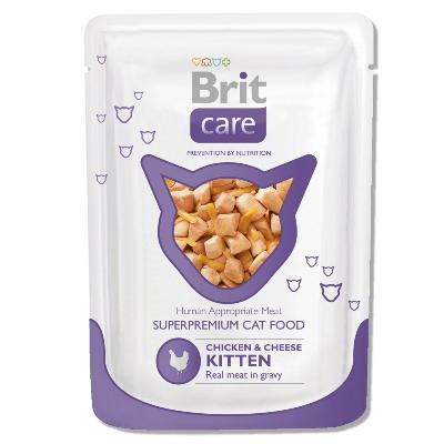 Brit Care 0,080кг курица и сыр пауч для котят (100122)