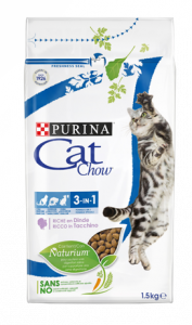 Кэт Чау (Cat Chow) 3in1 15кг (проф.МКБ,ком.шерсти,здор.пол.рта) сухой д/кошек (153333)