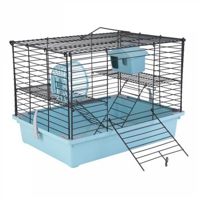 Клетка №1 двухэтажная, в комлекте домик, миска, колесо 33х24х28см, бирюзовая для грызунов РПК191=бирюз