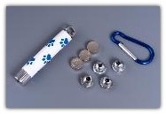 Игрушка (Wogy)  Указка лазерная 7.5см с насадками 4шт и карабином для кошек Игрушка (Wogy)  Указка лазерная 7.5см с насадками 4шт и карабином для кошек