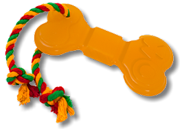 Игрушка д/собак Doglike Кость из лит.рез.c канат.больш.16,4*8,4*1,8см (без уч.кан.)желтый (D11-1117)