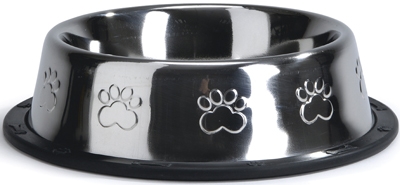 Миска (Beeztees) 653701 стальная хромированная с лапками нескользящая 13см