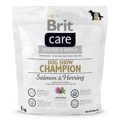 Брит Care Dog Show Champion 1кг лосось + сельдь сухой д/выставочн.собак NEW (510429)