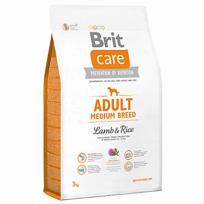 Brit Care 3кг Dog adult medium ягненок (для средних пород) сухой для собак (132710)