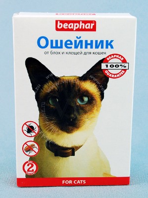 Ошейник (Beaphar) от блох и клещей (6мес), 35см для кошек черный (ЛИЦЕНЗИЯ)
