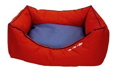 Лежанка (Зооэкспресс) пухлик Oxford №2 двухсторонняя 49*36*22 см красный/серый