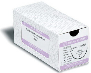 ПГА усл.№0 (3,5), 75см, игла (нить) 35мм,колющая 1/2