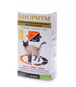 Веда VEDA БИОРИТМ витаминно-минеральный комплекс для кошек со вкусом кролика, 48таб.