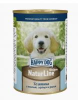 Happy Dog Natur Line 0,410кг телятина с печеню, сердцем и рисом консервы для щенков (741046)