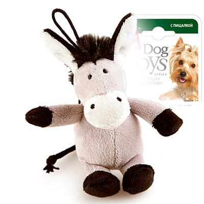 Игрушка (GiGWi) 75104 Ослик с пищалкой 10см для собак, серия PLUSH FRIENDZ 
