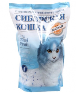 Наполнитель (Сибирская кошка)  4л Элитный силикагелевый для кошек Наполнитель (Сибирская кошка)  4л Элитный силикагелевый для кошек