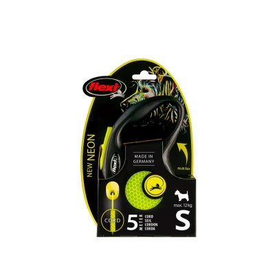 Рулетка (Flexi) New Neon S трос 5м до 12кг желтый