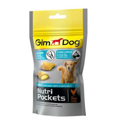 Джимдог (Gimdog) вит. лакомство Nutri Pockets Agile подушечки 45г, с глюкозамином и витаминами г.В д