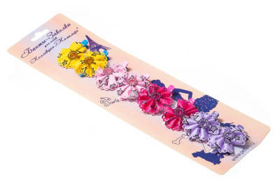 Бантик-заколка (V.I.Pet) 15125 Комильфо, 3,5 см (8шт)