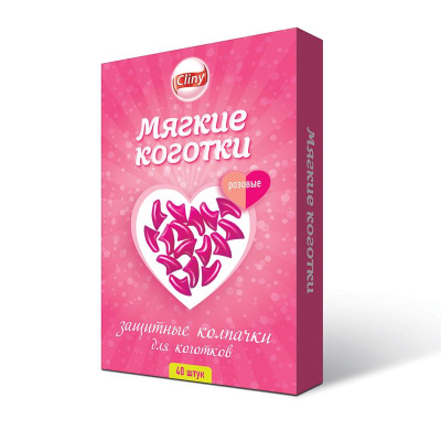 Коготки (Cliny) накладные для кошек M розовые (40шт)