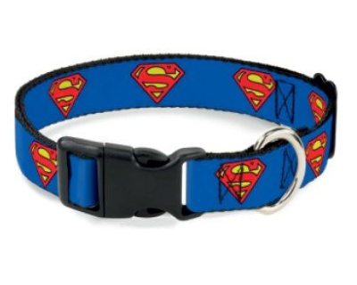 Ошейник Buckle-Down Супермен синий цвет с пластиковой застёжкой 38-66 см