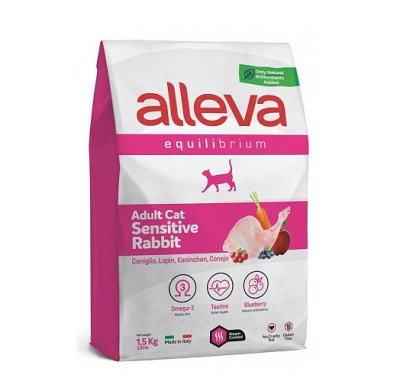 Alleva Equilibrium Sensitive 1,5кг с кроликом сухой корм для взрослых кошек (101141)