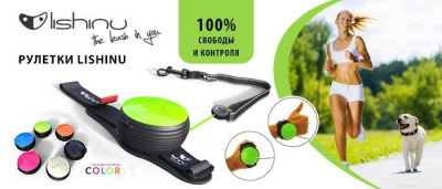 Рулетка-поводок (Lishinu) 1, Банджи, Зеленый