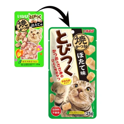 Inaba Tobitsuku Yakikatsuo 0,025кг со вкусом морского гребешка лакомство для кошек