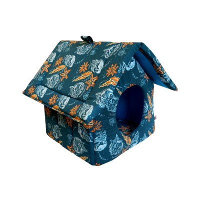 Лежанка (Зооэкспресс) Дом изба на молнии Ривьера №2 поплин 44*40*40 см бежевый