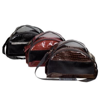 Сумка - переноска Зооник полукруглая, кожзам крокодил 40х21х25