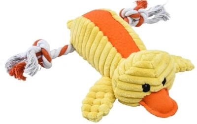 Игрушка (YUGI) уточка плюшевая с пищалкой и веревкой, для собак 27*33см /YT110094/ Игрушка (YUGI) уточка плюшевая с пищалкой и веревкой, для собак 27*33см /YT110094/