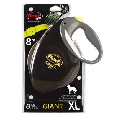 Рулетка (Flexi) Giant XL ремень 8м до 75кг черный/неон Рулетка (Flexi) Giant XL ремень 8м до 75кг черный/неон