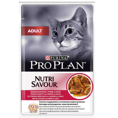 Проплан Nutri Savour Adult 85г утка в соусе д/кошек (148115)