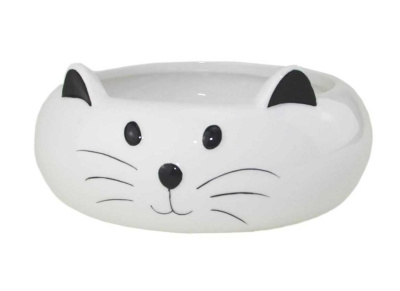 Миска Догман керамическая "Белый кот" (0,32 л.)