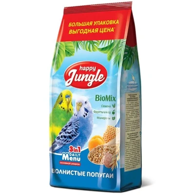 Happy Jungle 0,9кг корм для волнистых попугаев (10)