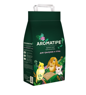 Наполнитель (AromatiCat) 15л/9кг древесный "AromatiPet" для грызунов и птиц 