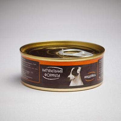 Натуральная формула 100г Индейка консервы д/собак (072455)