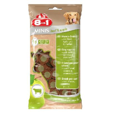 Лакомство (8in1) Minis говядина/яблоко для собак, 100г
